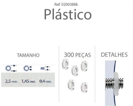 0200388KN-Anilha Plástica Plana 2,5x1,45x0,4mm FLAG 9 - Contém 300 Peças  - ENTREGA IMEDIATA  - PRODUTO EM PROMOÇÃO