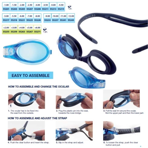 0255205-Ocular p/Óculos Natação Swimmi Soft Tam44 -2,00 FLAG E - Contém 1 Peça  - ENTREGA IMEDIATA