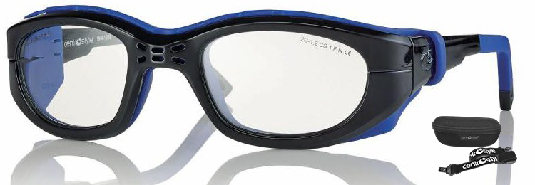 02F025751242000-Óculos Proteção Esporte B/Elástica e Haste 51x23 Preto/Azul - Contém 1 Peça  - ENTREGA IMEDIATA