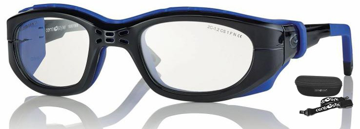 02F025755242000-Óculos Proteção Esporte B/Elástica e Haste 55x21 Preto/Azul - Contém 1 Peça  - ENTREGA IMEDIATA